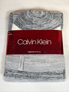 NWT Calvin Klein 2 Piece Set Hat & Loop Hat Women's OS Gray